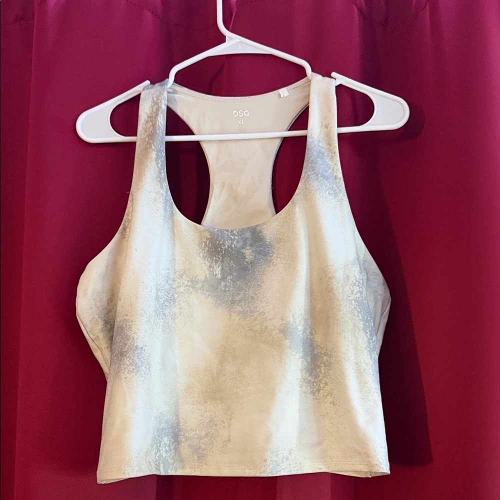 DSG Cream and Blue Racerback Tank